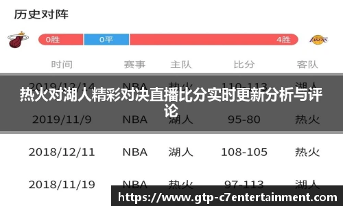 热火对湖人精彩对决直播比分实时更新分析与评论
